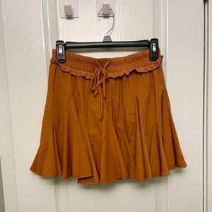 Storia Orange Flowy Mini Skirt